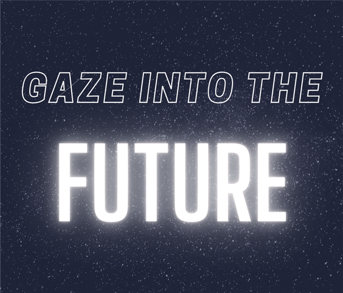 Image of text saying "Gaze Into The Future"